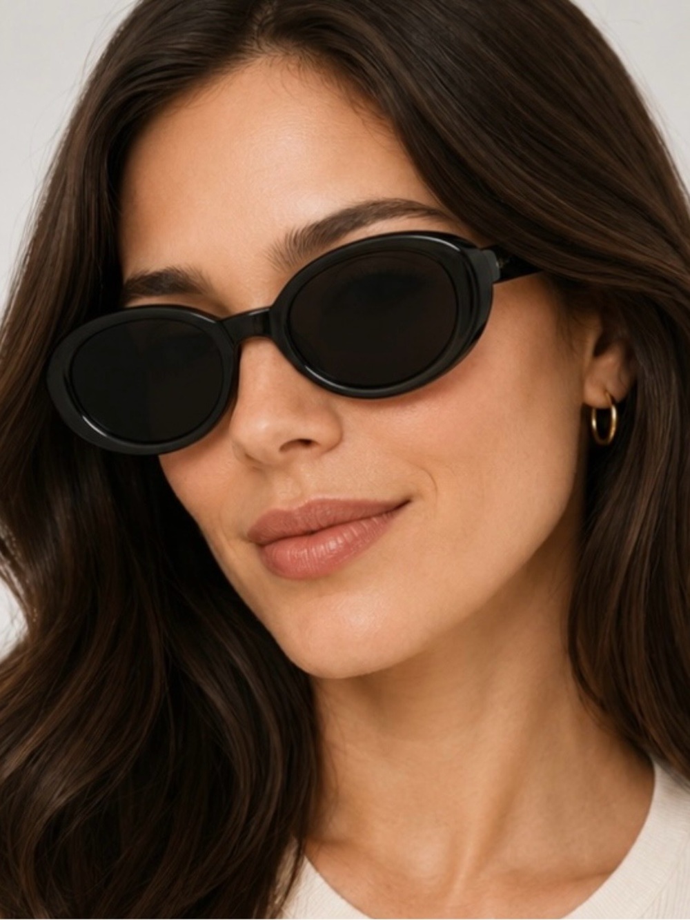 Derek Lam Black Oval Sunglasses for Women